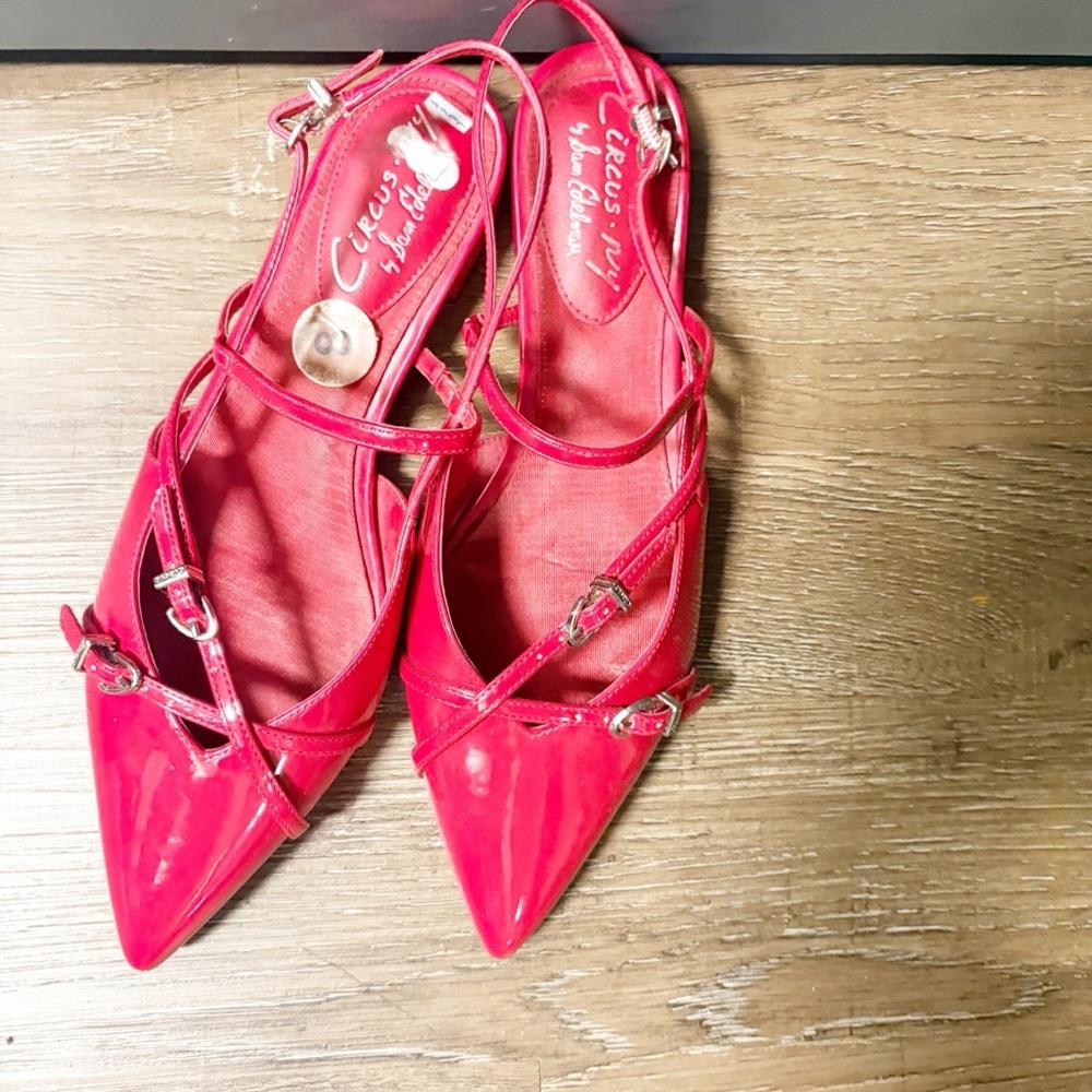 Circus by Sam Edelman Bright Red Patent Pointed Slingback Flats